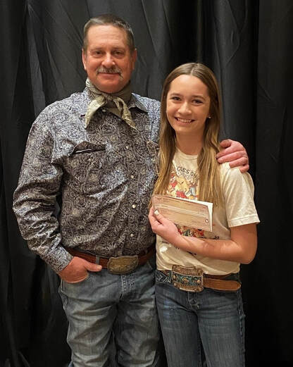 (L-R) David and Macklee Cain, 2022 Torrance County winner, sponsored by Nolberto & Carlene Hernandez.